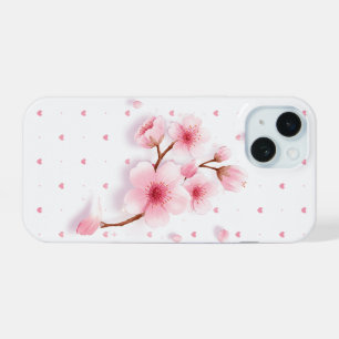 Pink cherry blossom phone case. iPhone 15 case