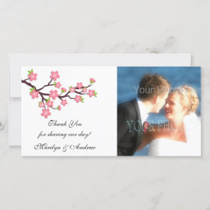 Pink Cherry Blossom Photo Card