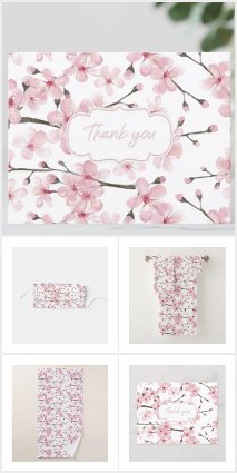Pink cherry blossom print