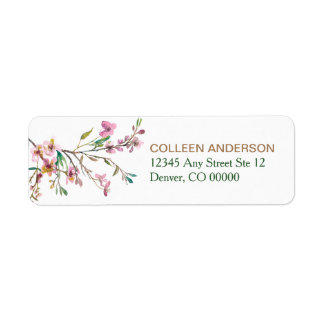 Pink Cherry Blossom Return Address