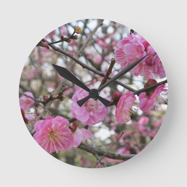 Pink Cherry Blossom / Sakura / サクラ（桜) Round Clock (Front)