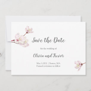 Pink Cherry Blossom Sakura Japanese Wedding Save The Date