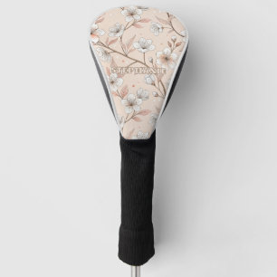 Pink Cherry Blossom Sakura Pattern on Pink (2) Golf Head Cover