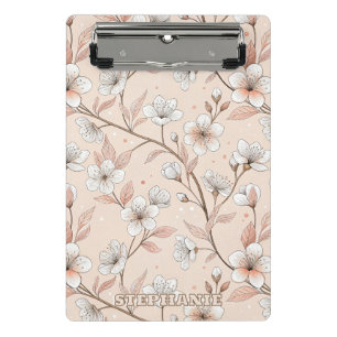 Pink Cherry Blossom Sakura Pattern on Pink (2) Mini Clipboard