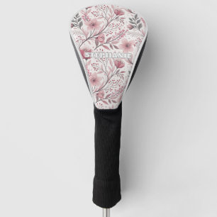 Pink Cherry Blossom Sakura Pattern on White (3) Golf Head Cover