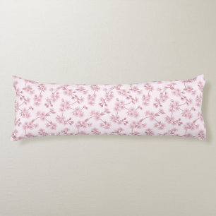 Pink Cherry Blossom Seamless Floral Pattern Body Cushion