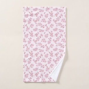 Pink Cherry Blossom Seamless Floral Pattern Hand Towel