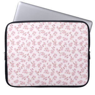 Pink Cherry Blossom Seamless Floral Pattern Laptop Sleeve