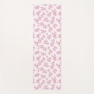 Pink Cherry Blossom Seamless Floral Pattern Yoga Mat
