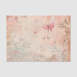 Pink Cherry Blossom Serenity Landscape  (3) Tissue Paper