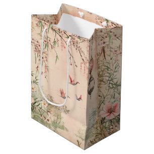 Pink Cherry Blossom Serenity Landscape  (7) Medium Gift Bag