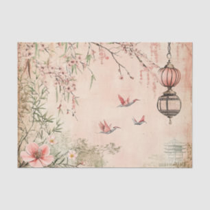 Pink Cherry Blossom Serenity Landscape  (7) Tissue Paper