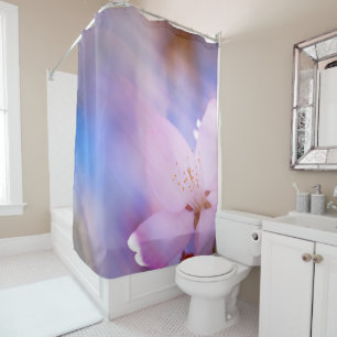 Pink cherry blossom shower curtain