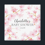 Pink Cherry Blossom Shower Favour  Magnet<br><div class="desc">Beautiful cherry blossom Flowers baby shower favour magnet.. Matching items available in our shop.</div>