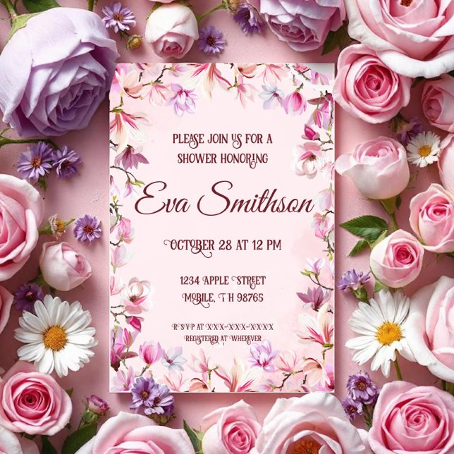 Pink Cherry Blossom Shower Invitation (Creator Uploaded)