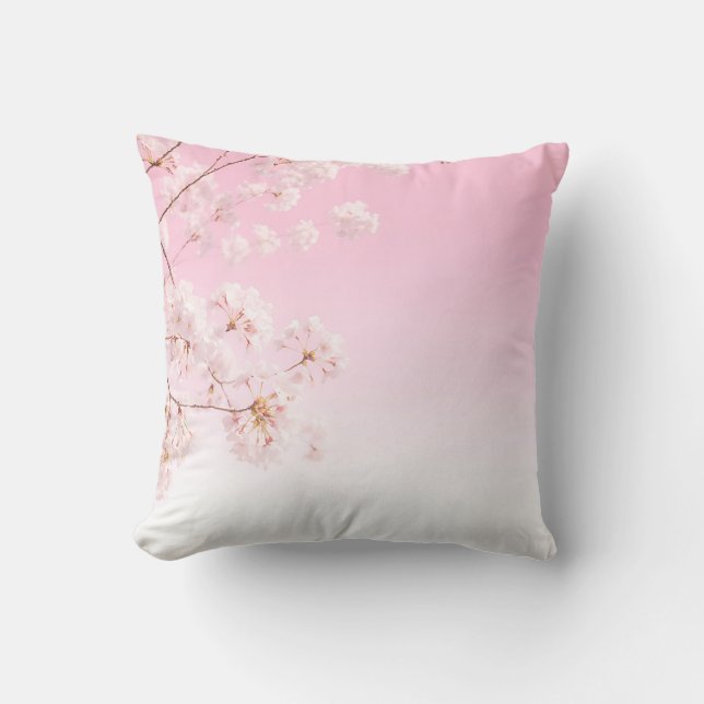 Pink Cherry Blossom Spring Serenity Cushion (Front)