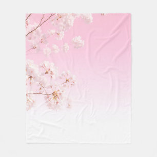 Pink Cherry Blossom Spring Serenity Fleece Blanket