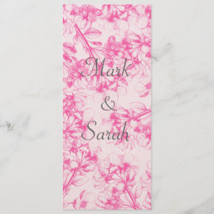 Pink Cherry Blossom Tall Invitation