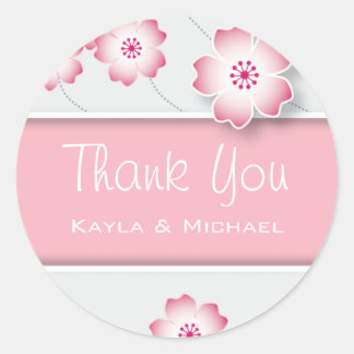 Pink Cherry Blossom Thank You Seals