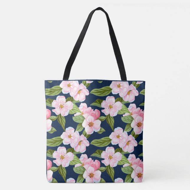 Pink Cherry Blossom Tote Bag (Front)