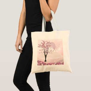 Pink Cherry Blossom Tote Bag