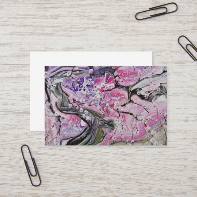 Pink cherry blossom tree business card (Front/Back In Situ)