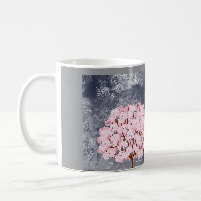 Pink Cherry Blossom Tree Coffee Mug Aesthetic Spri (Left)