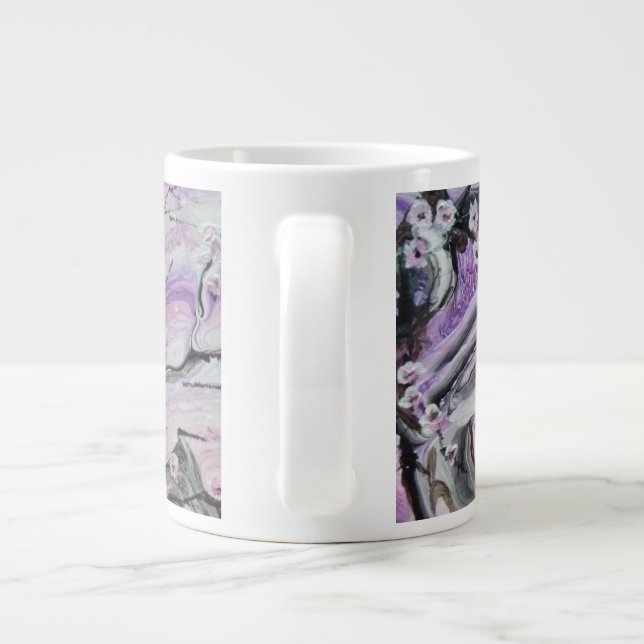Pink cherry blossom tree large coffee mug (Back)