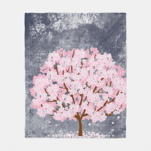 Pink Cherry Blossom Tree Throw Blanket Aesthetic S