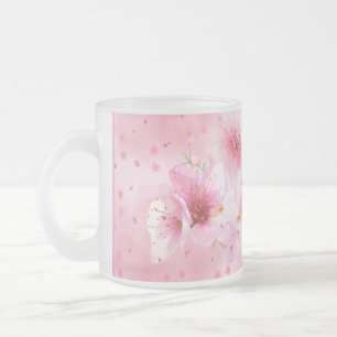 Pink Cherry Blossom Watercolor Floral Mug
