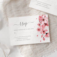 Pink Cherry Blossom Watercolor Floral Wedding