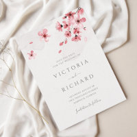 Pink Cherry Blossom Watercolor Floral Wedding