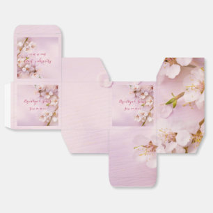 Pink Cherry Blossom Wedding Favour Box