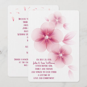 Pink Cherry Blossom Wedding Invitation