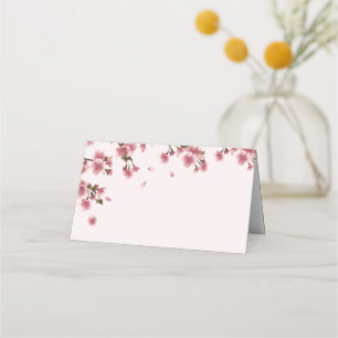 Pink Cherry Blossom Wedding Place Card
