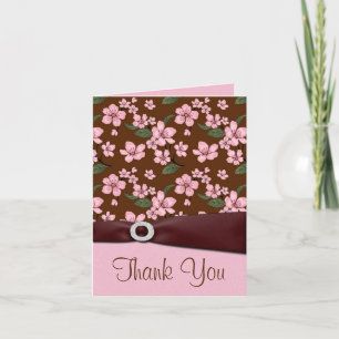 Pink Cherry Blossom Wedding Thank You Cards