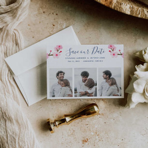 Pink Cherry Blossoms 3 Photo Save The Date