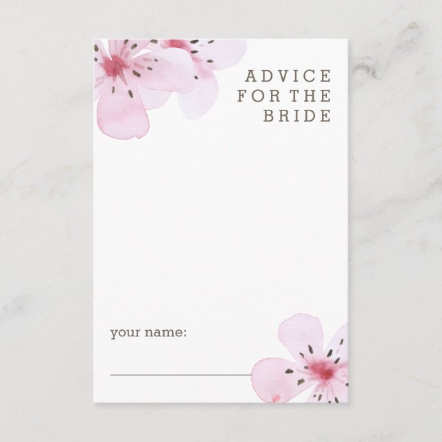 Pink Cherry Blossoms Advice for the Bride (Front)