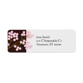 Pink Cherry Blossoms Asian-Inspired Address Labels