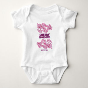 Pink cherry blossoms baby bodysuit
