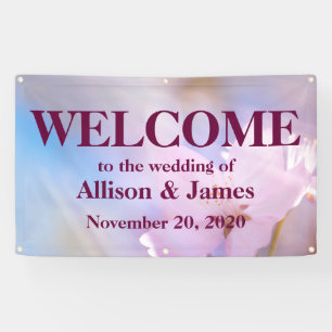 Pink cherry blossoms banner