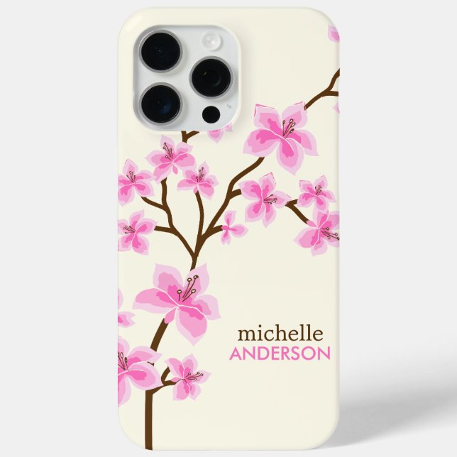Pink Cherry Blossoms Case-Mate iPhone Case (Back)