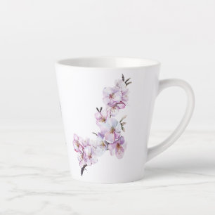 Pink Cherry Blossoms Ceramic  Latte Mug