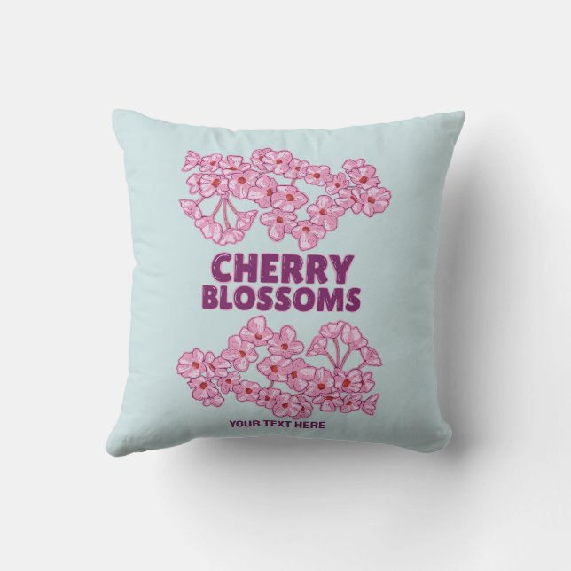 Pink cherry blossoms cushion (Back)