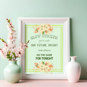 Pink Cherry Blossoms , Glow Wedding Sign