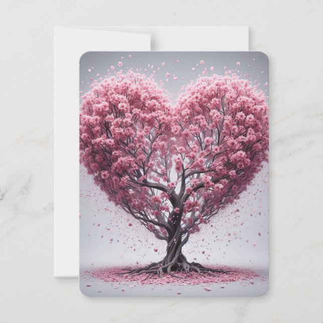 Pink Cherry Blossoms  Holiday Card (Front)