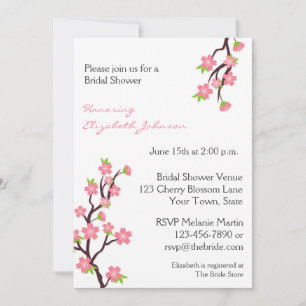 Pink Cherry Blossoms Invitation