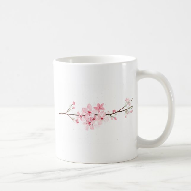 Pink Cherry blossoms Japanese flowers sakura  Coffee Mug (Right)