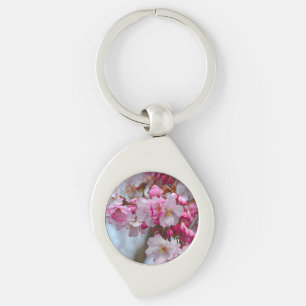 Pink cherry blossoms key ring