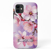 Pink Cherry Blossoms Lavender iPhone / iPad case